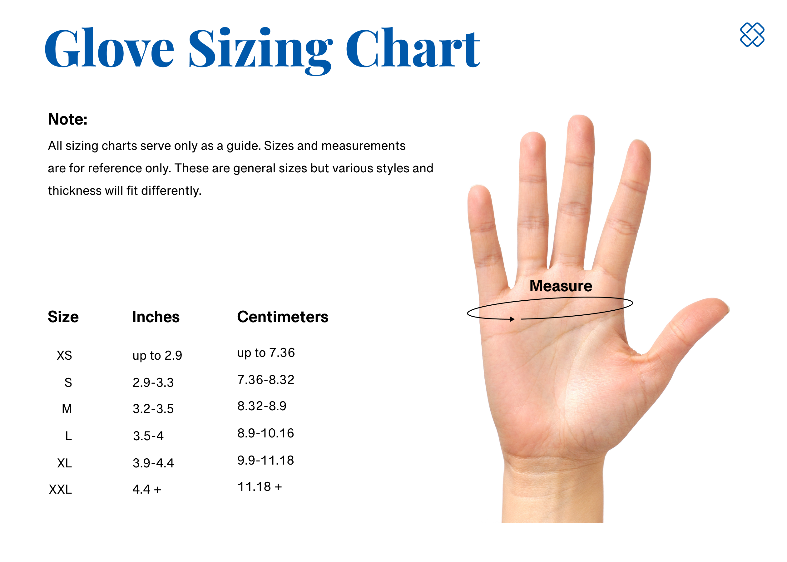 Dental exam glove sizing